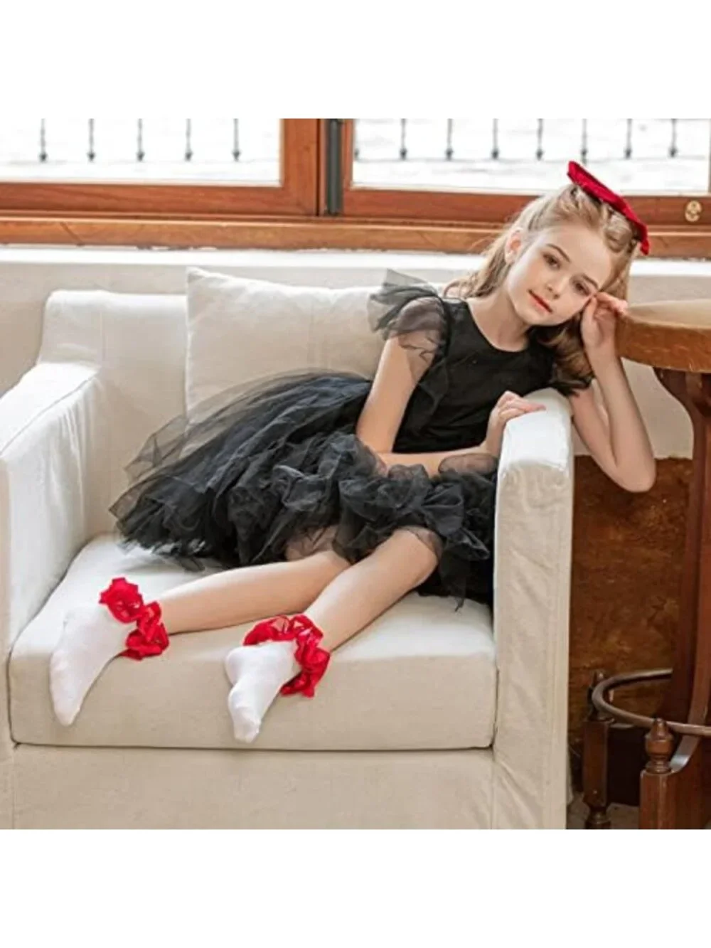 Adorable Toddler Girls Double Lace Socks with Ruffle Cuffs - Perfect for Infants